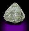 Diamond (6.85 carat asymmetric gray octahedral crystal) from Aredor Mine, 35 km east of Kerouan, Guinea