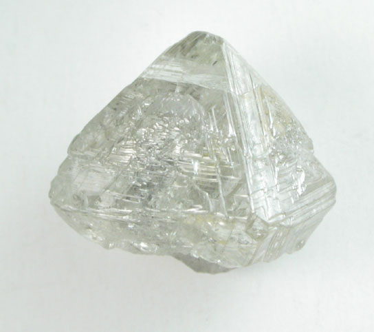 Diamond (6.85 carat asymmetric gray octahedral crystal) from Aredor Mine, 35 km east of Kerouan, Guinea