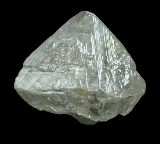 Diamond (6.85 carat asymmetric gray octahedral crystal) from Aredor Mine, 35 km east of Kerouan, Guinea