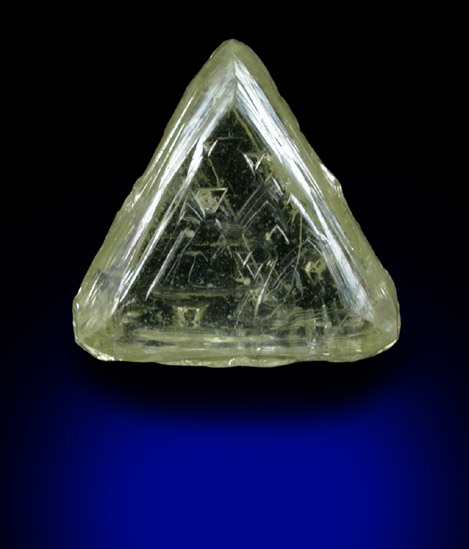 Diamond (2.26 carat yellow macle, twinned crystal) from Diavik Mine, East Island, Lac de Gras, Northwest Territories, Canada