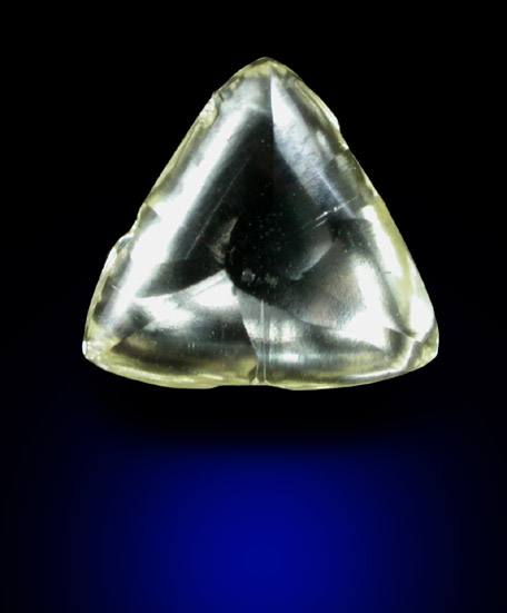 Diamond (1.77 carat yellow macle, twinned crystal) from Diavik Mine, East Island, Lac de Gras, Northwest Territories, Canada