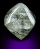 Diamond (11.77 carat yellow-gray octahedral crystal) from Mirny, Republic of Sakha, Siberia, Russia