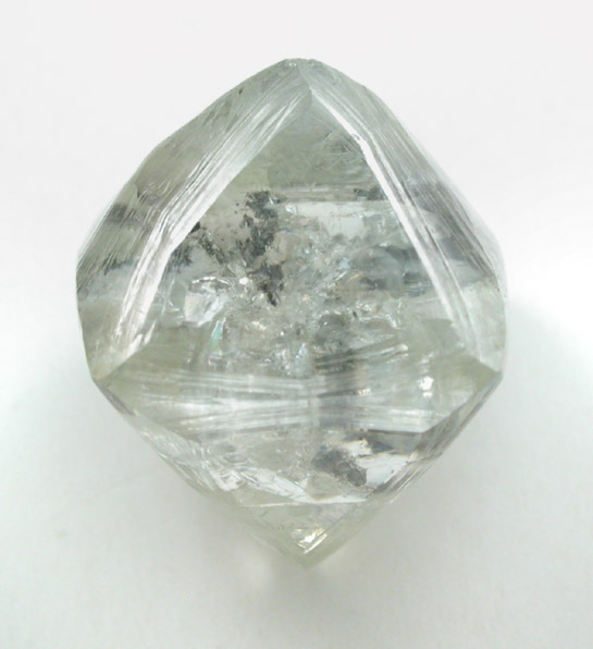 Diamond (11.77 carat yellow-gray octahedral crystal) from Mirny, Republic of Sakha, Siberia, Russia
