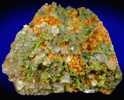 Pyromorphite on Quartz from Wheatley Mine, Phoenixville, Chester County, Pennsylvania