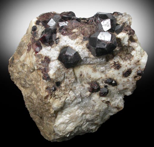 Almandine Garnet on Albite from Russell, Hampden County, Massachusetts