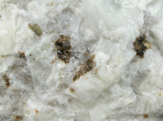 Thorite in Garnet from Crestmore Quarry, Crestmore, Riverside County, California