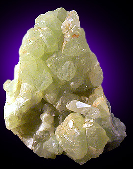 Datolite on Prehnite from Roncari Quarry, East Granby, Connecticut