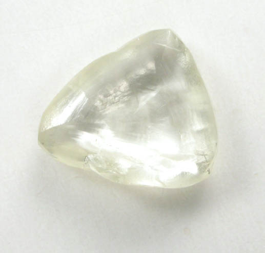 Diamond (0.73 carat pale yellow-gray macle, twinned crystal) from Diavik Mine, East Island, Lac de Gras, Northwest Territories, Canada