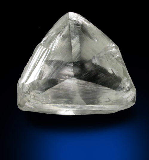 Diamond (0.78 carat pale-gray macle, twinned crystal) from Diavik Mine, East Island, Lac de Gras, Northwest Territories, Canada