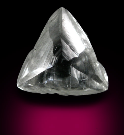 Diamond (0.77 carat pale-gray macle, twinned crystal) from Diavik Mine, East Island, Lac de Gras, Northwest Territories, Canada