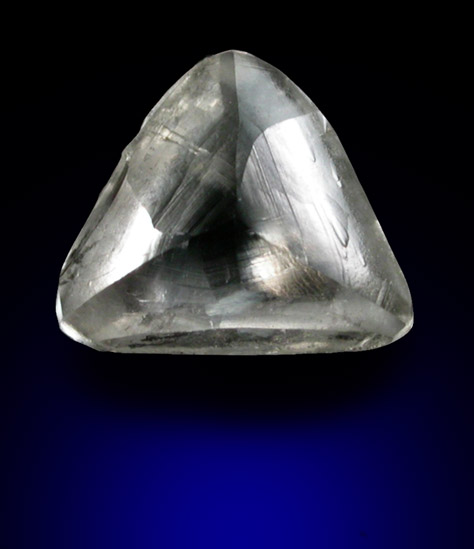Diamond (0.70 carat pale-gray macle, twinned crystal) from Diavik Mine, East Island, Lac de Gras, Northwest Territories, Canada