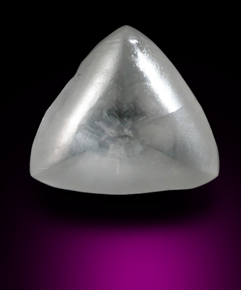 Diamond (0.62 carat colorless macle, twinned crystal) from Diavik Mine, East Island, Lac de Gras, Northwest Territories, Canada