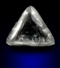 Diamond (0.54 carat pale gray macle, twinned crystal) from Diavik Mine, East Island, Lac de Gras, Northwest Territories, Canada