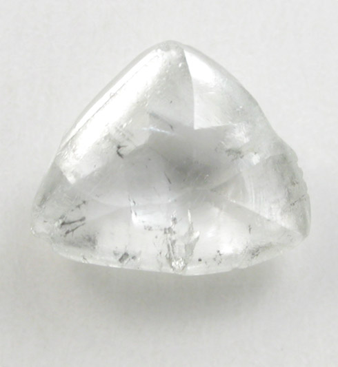 Diamond (0.46 carat pale gray macle, twinned crystal) from Diavik Mine, East Island, Lac de Gras, Northwest Territories, Canada