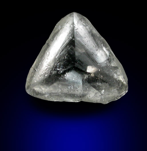 Diamond (0.45 carat pale gray macle, twinned crystal) from Diavik Mine, East Island, Lac de Gras, Northwest Territories, Canada