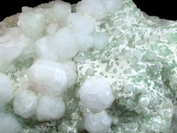 Analcime on Prehnite with Apophyllite and Laumontite from Upper New Street Quarry, Paterson, Passaic County, New Jersey
