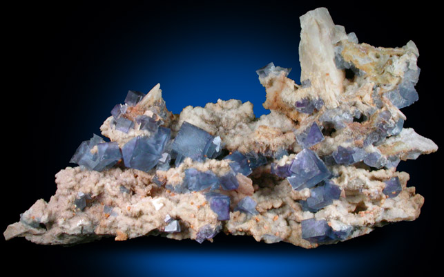 Fluorite on Quartz with Barite from Blanchard Mine, Hansonburg District, 8.5 km south of Bingham, Socorro County, New Mexico