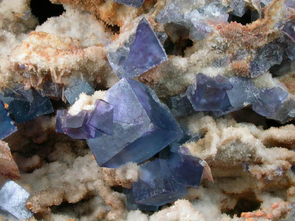 Fluorite on Quartz with Barite from Blanchard Mine, Hansonburg District, 8.5 km south of Bingham, Socorro County, New Mexico