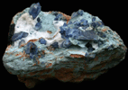 Benitoite on Natrolite with Neptunite from Benitoite Gem Mine, San Benito County, California (Type Locality for Benitoite)