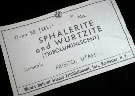 Sphalerite, Wurtzite, Pyrite (triboluminescent) from San Francisco (Frisco) District, San Francisco Mountains, Beaver County, Utah