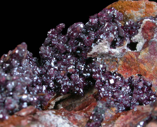 Cuprite on Copper from Ray Mine, Mineral Creek District, Pinal County, Arizona
