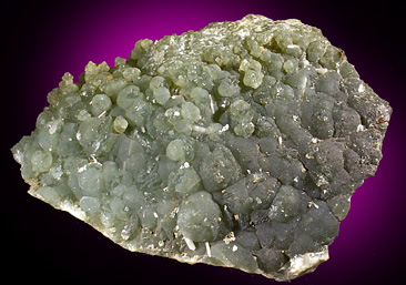 Prehnite with Byssolite from Fairfax Quarry, 6.4 km west of Centreville, Fairfax County, Virginia