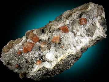 Chabazite on Quartz with Calcite from Upper New Street Quarry, Paterson, Passaic County, New Jersey