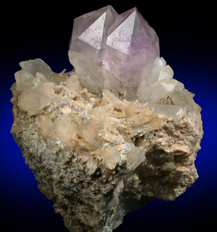 Quartz var. Amethyst on Quartz from Ras Koh Range, Baluchistan, Pakistan