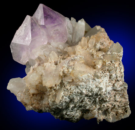 Quartz var. Amethyst on Quartz from Ras Koh Range, Baluchistan, Pakistan