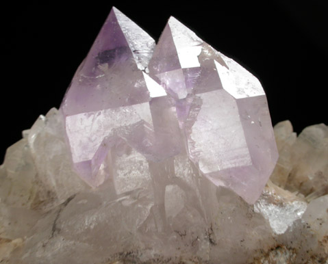 Quartz var. Amethyst on Quartz from Ras Koh Range, Baluchistan, Pakistan