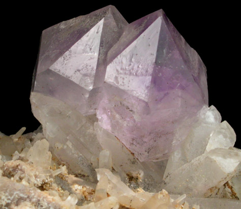 Quartz var. Amethyst on Quartz from Ras Koh Range, Baluchistan, Pakistan