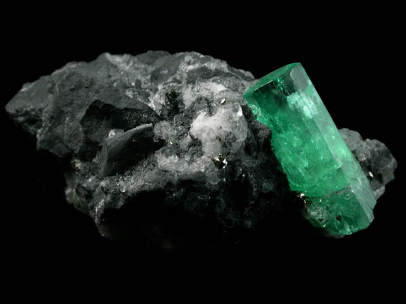 Beryl var. Emerald in Calcite from Coscuez Mine, Vasquez-Yacop District, Boyac Department, Colombia
