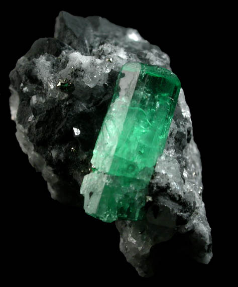 Beryl var. Emerald in Calcite from Coscuez Mine, Vasquez-Yacop District, Boyac Department, Colombia