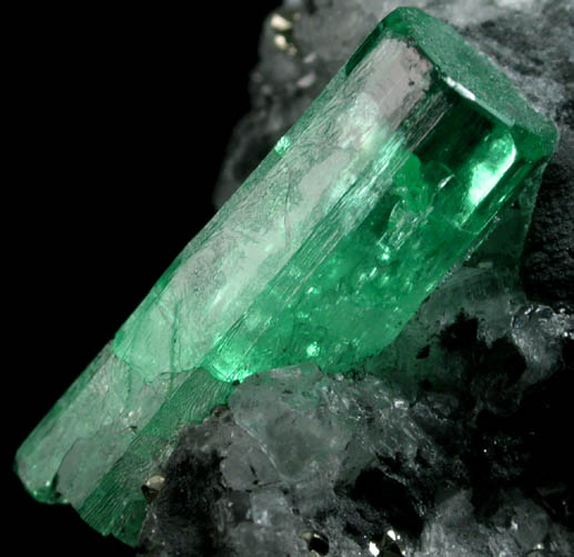 Beryl var. Emerald in Calcite from Coscuez Mine, Vasquez-Yacop District, Boyac Department, Colombia