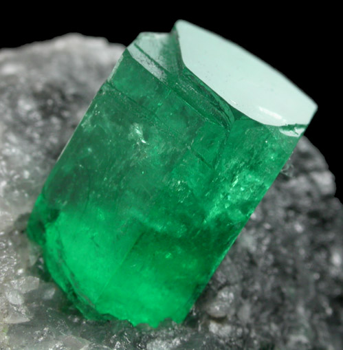 Beryl var. Emerald in Calcite from Coscuez Mine, Vasquez-Yacop District, Boyac Department, Colombia