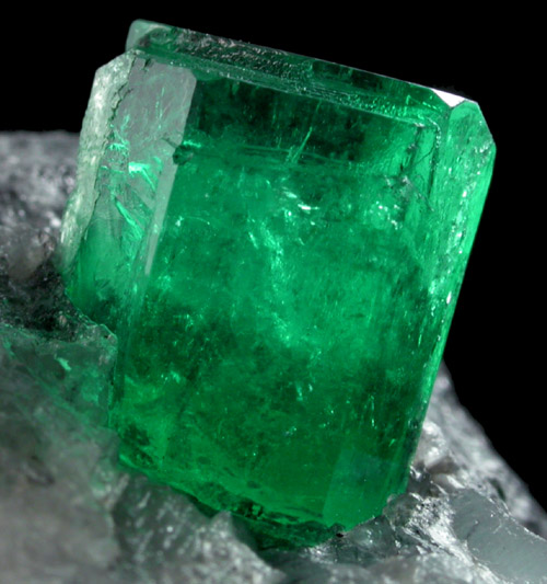 Beryl var. Emerald in Calcite from Coscuez Mine, Vasquez-Yacop District, Boyac Department, Colombia