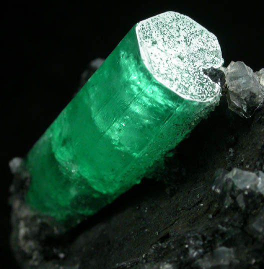 Beryl var. Emerald in Calcite from Coscuez Mine, Vasquez-Yacop District, Boyac Department, Colombia