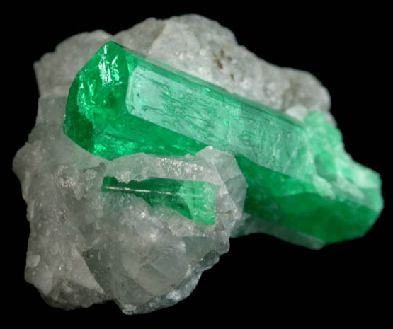 Beryl var. Emerald in Calcite from La Pita Mine, Vasquez-Yacop District, Boyac Department, Colombia