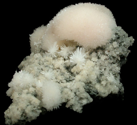 Natrolite on Calcite from Millington Quarry, Bernards Township, Somerset County, New Jersey