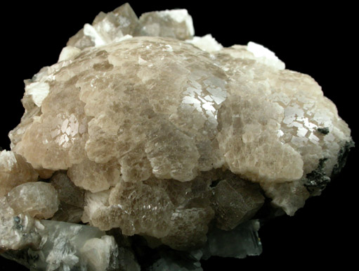 Stilbite-Ca on Calcite from Fanwood Quarry (Weldon Quarry), Watchung, Somerset County, New Jersey