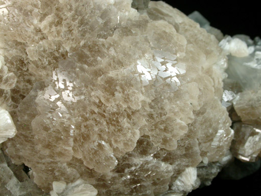 Stilbite-Ca on Calcite from Fanwood Quarry (Weldon Quarry), Watchung, Somerset County, New Jersey