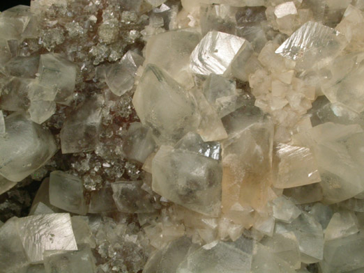 Calcite over Stilbite from Moore's Station Quarry, 44 km northeast of Philadelphia, Mercer County, New Jersey