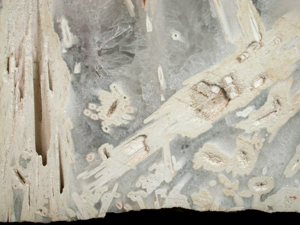 Quartz pseudomorphs after Anhydrite from Rolling Hills condominium construction site, West Paterson, Passaic County, New Jersey