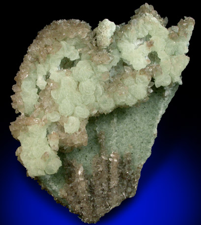 Prehnite pseudomorph after Anhydrite with Calcite from Prospect Park Quarry, Prospect Park, Passaic County, New Jersey
