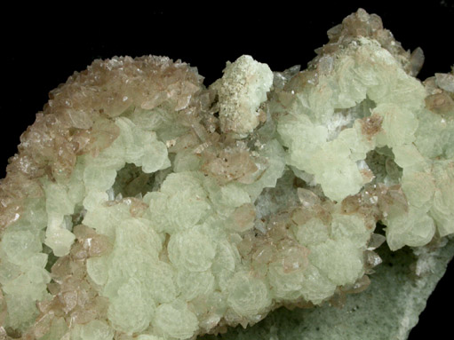 Prehnite pseudomorph after Anhydrite with Calcite from Prospect Park Quarry, Prospect Park, Passaic County, New Jersey