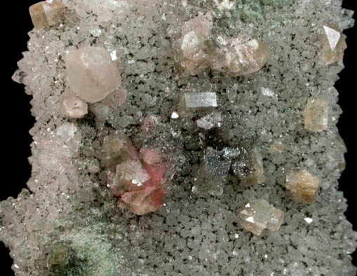 Quartz pseudomorphs after Glauberite with Heulandite-Ca from Upper New Street Quarry, Paterson, Passaic County, New Jersey