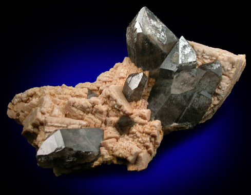 Microcline and Smoky Quartz with Hyalite Opal from Government Pit, Albany, Carroll County, New Hampshire