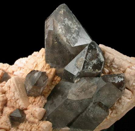 Microcline and Smoky Quartz with Hyalite Opal from Government Pit, Albany, Carroll County, New Hampshire