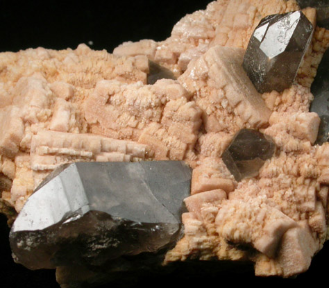 Microcline and Smoky Quartz with Hyalite Opal from Government Pit, Albany, Carroll County, New Hampshire