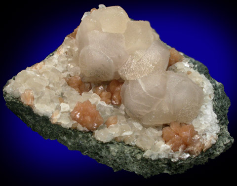 Calcite and Stilbite-Ca from Moore's Station, Mercer County, New Jersey